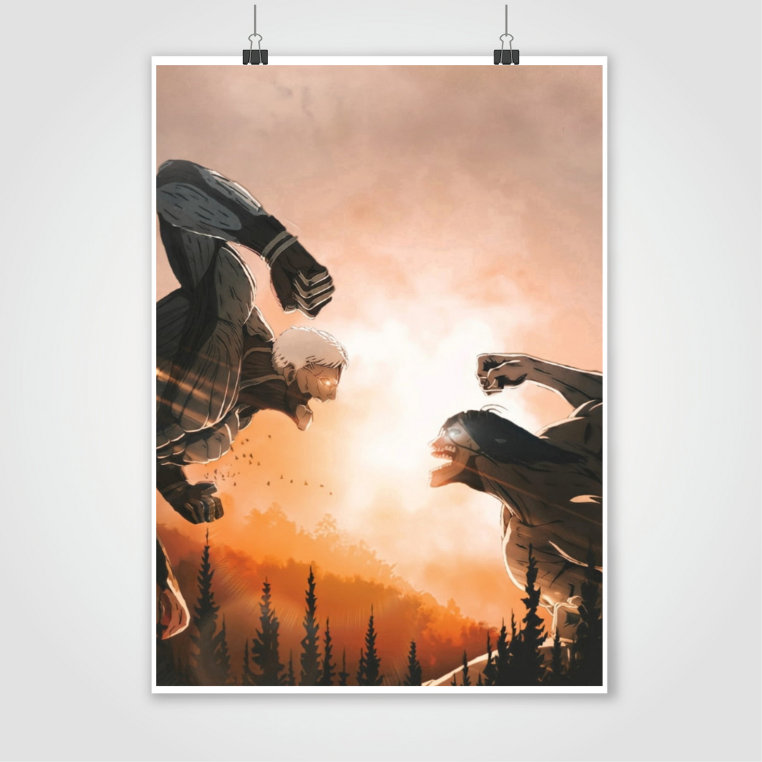 Attack Titan Vs Armored Titan 19*13 Poster Attack on Titan