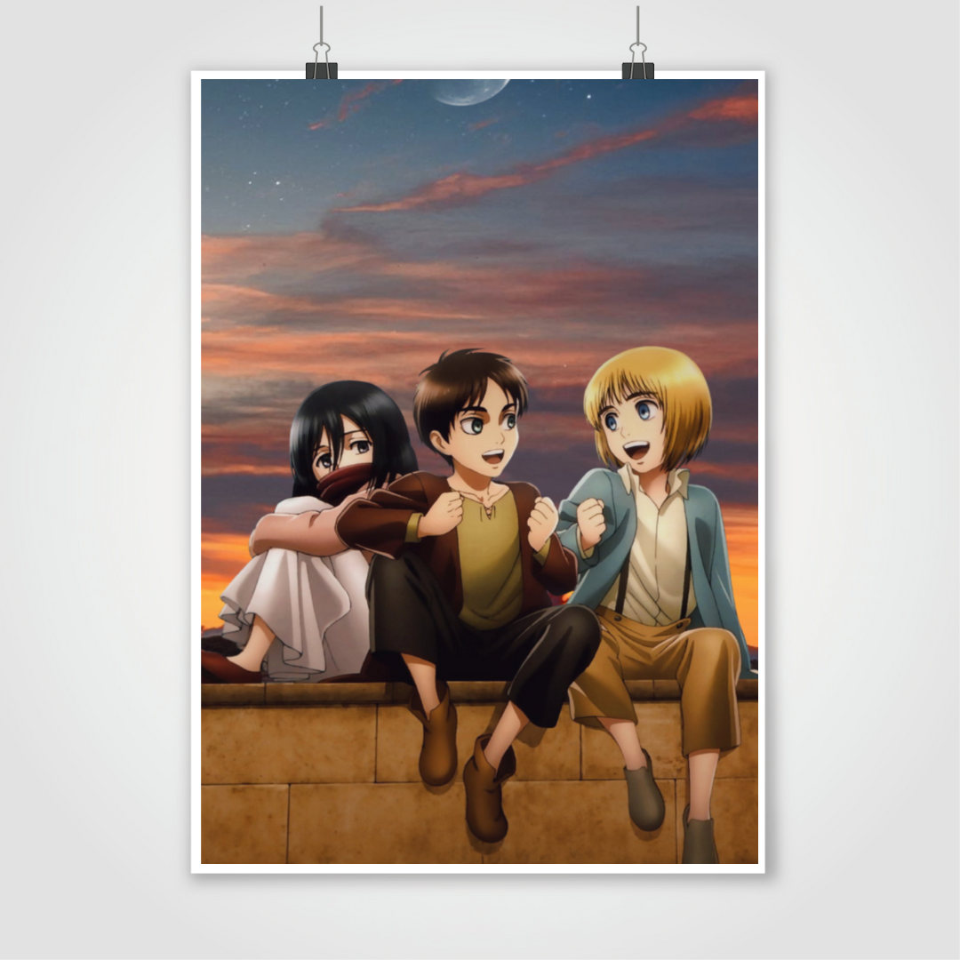 Eren Armin and Mikasa Poster 19*13 Attack on Titan