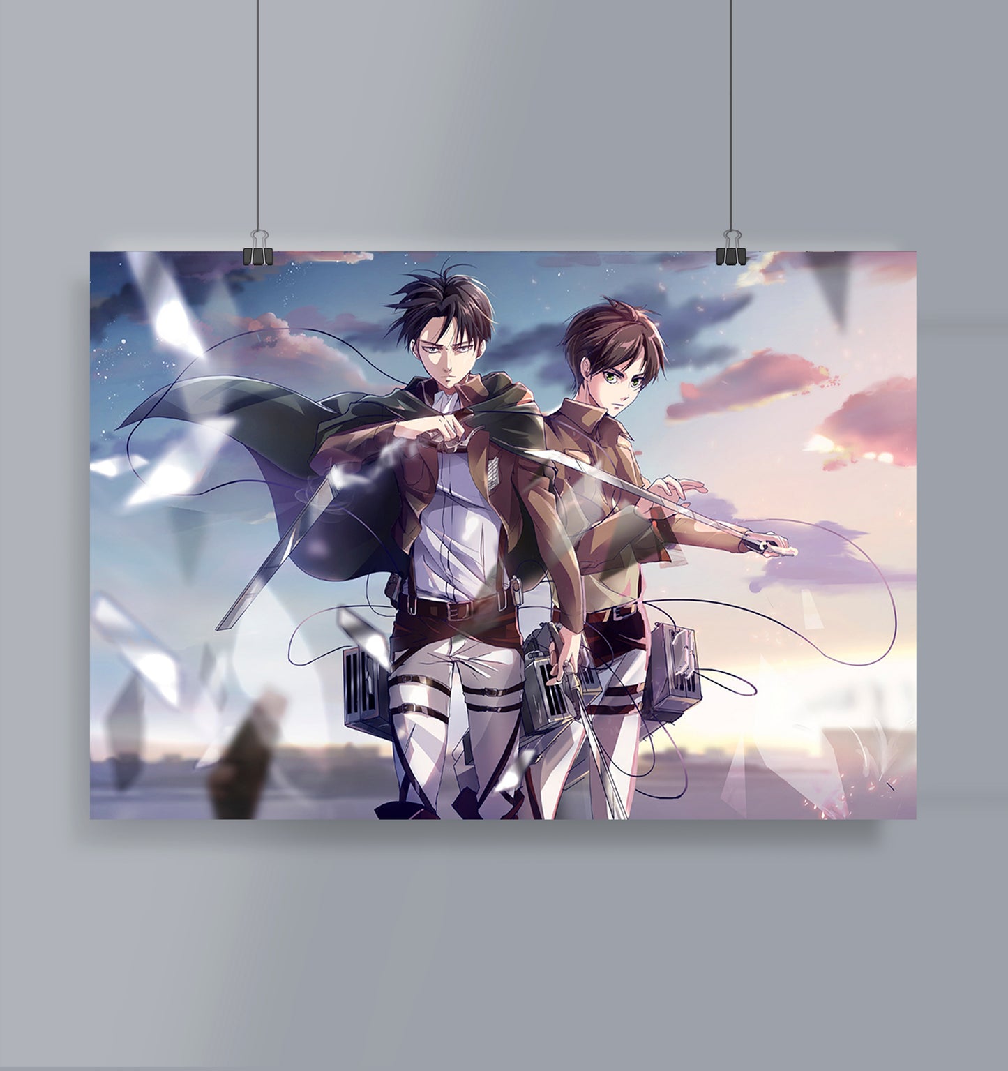Levi and Eren Poster Landscape Attack on Titan