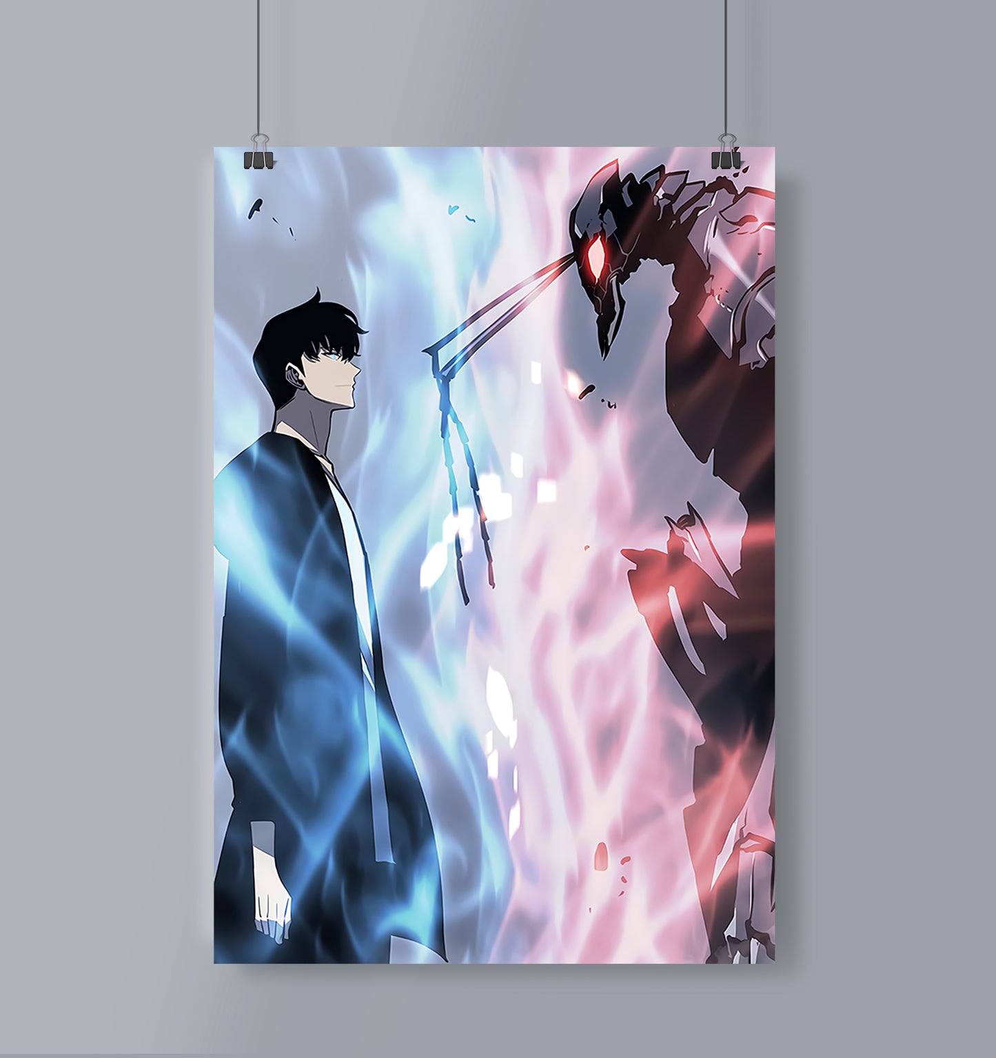 Sung Jin-woo Vs Ant King Beru Poster Portrait Solo Leveling