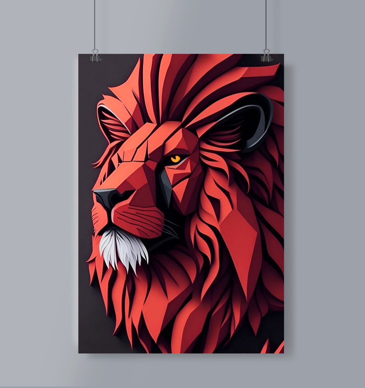Asthetic Lion Poster Portrait