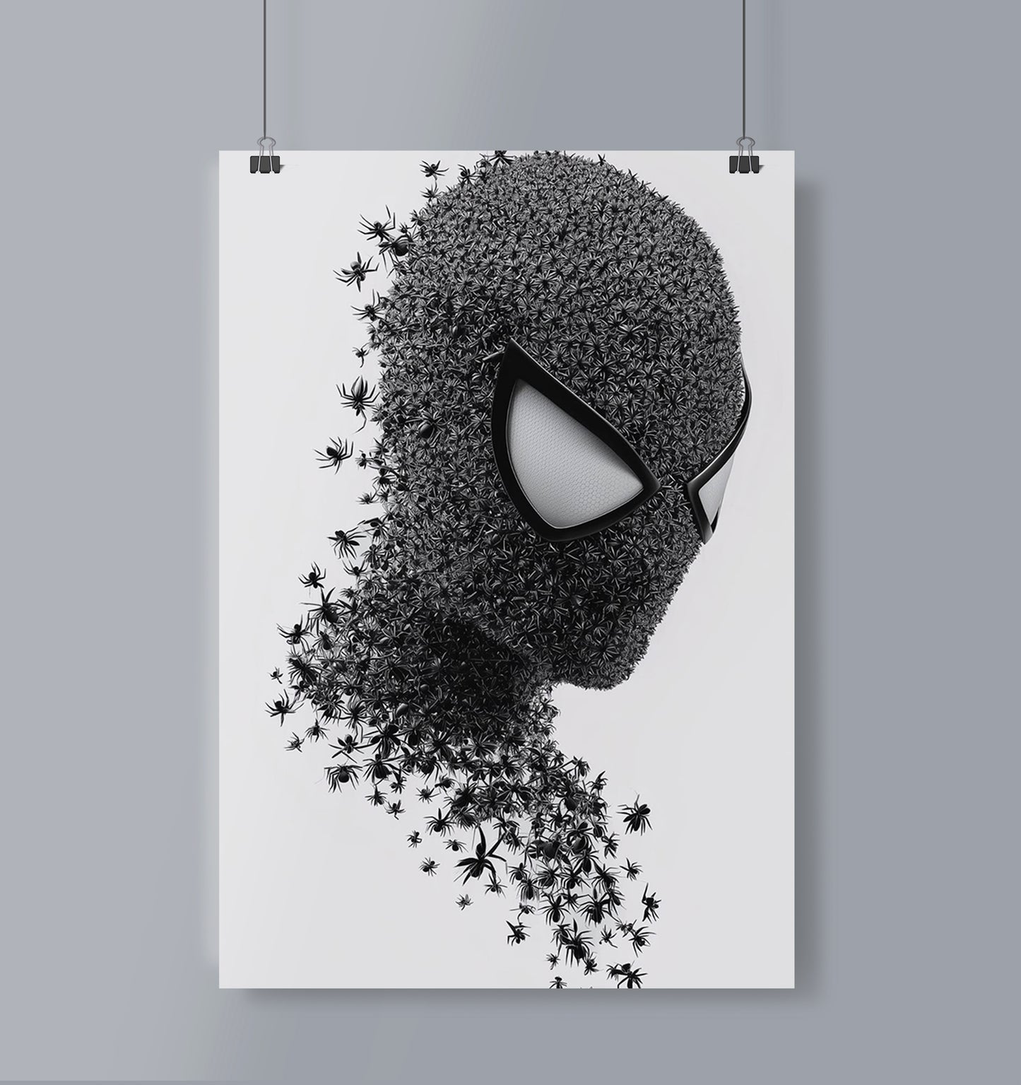 Spiderman Black and White Poster Portrait