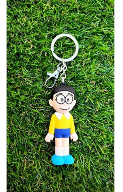 Cute Nobita 3D Silicone Hook Keychain