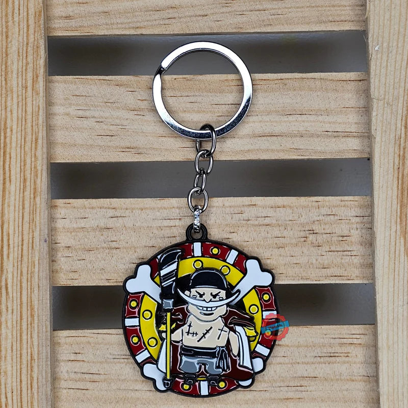 Whitebeard rotating metal keychain