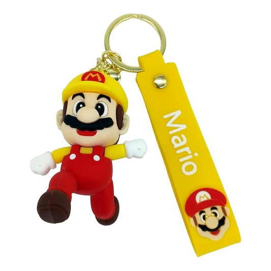 Cute Yellow Mario Running 3D Silicone Keychain