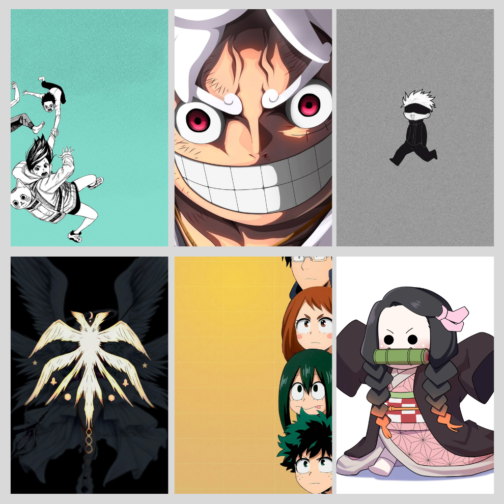 Luffy, Gojo Nezuko Poster Combo