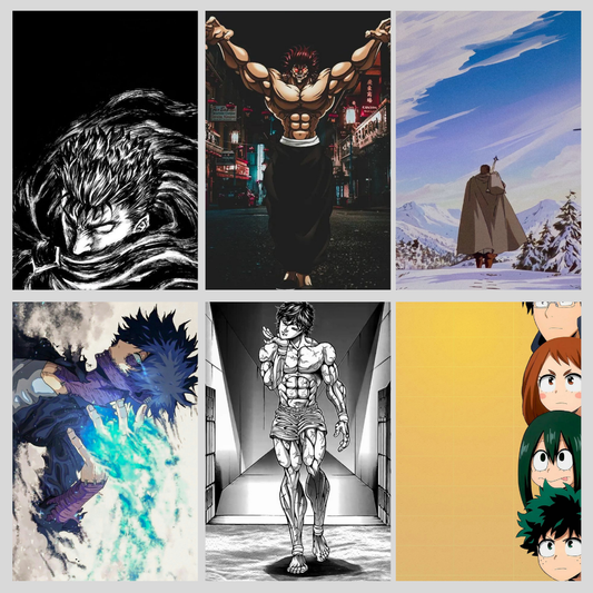 Beserk Baki and My Hero Academia Poster