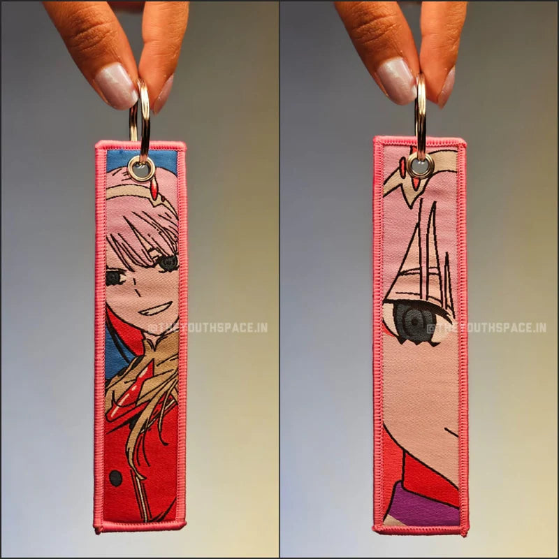 Zero Two Flip Side Embroidered Keychain (15 cm)