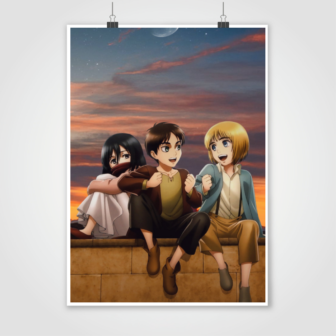 Eren Armin and Mikasa Poster 19*13