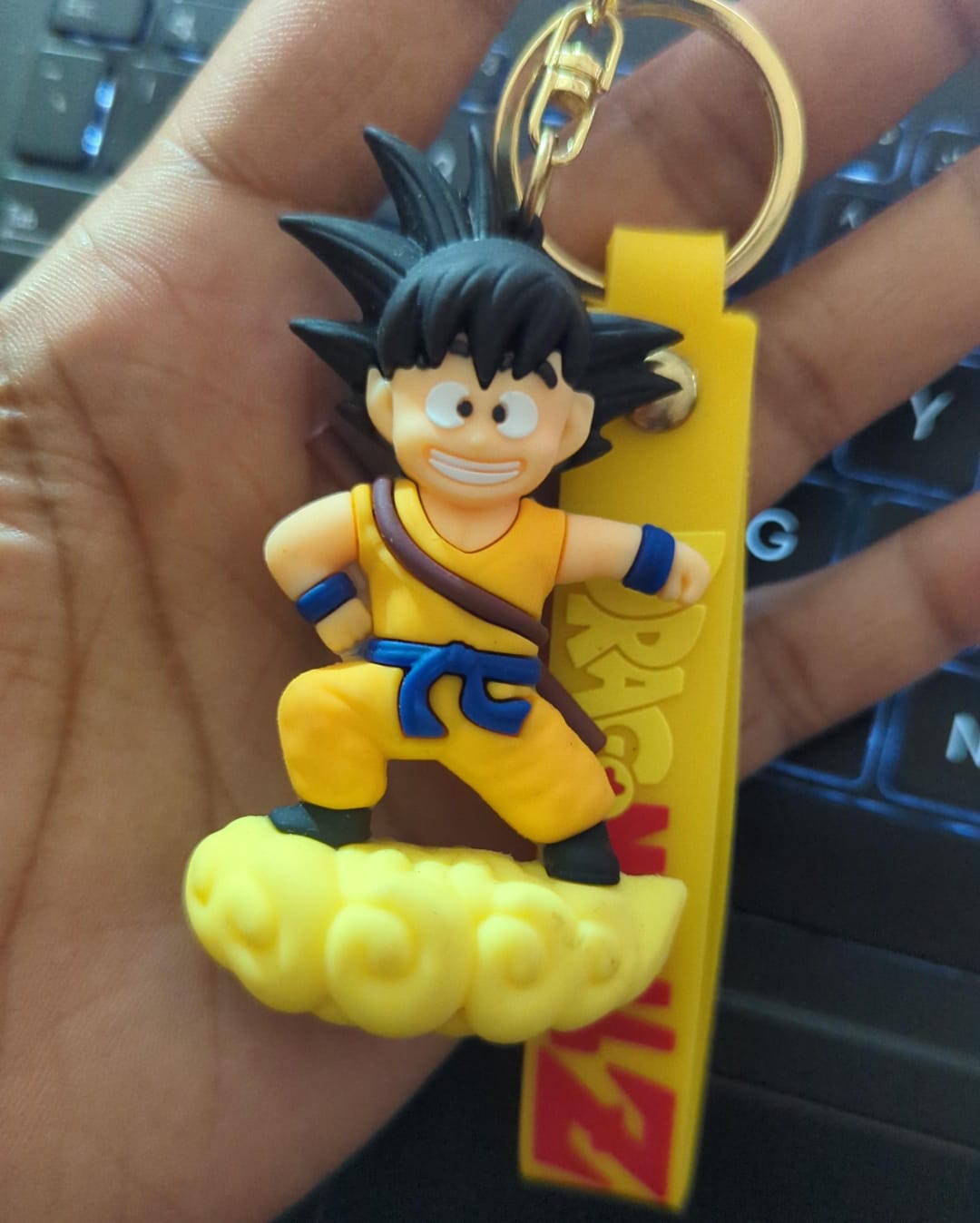 Dragon Ball Goku Silicone Keychain Yellow