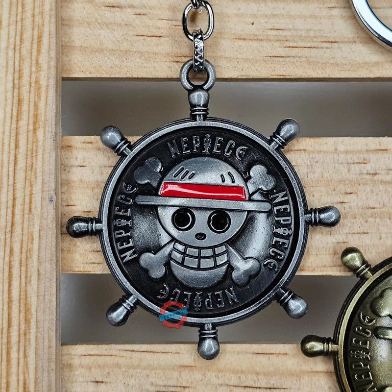 One Piece spinner keychain Silver Color