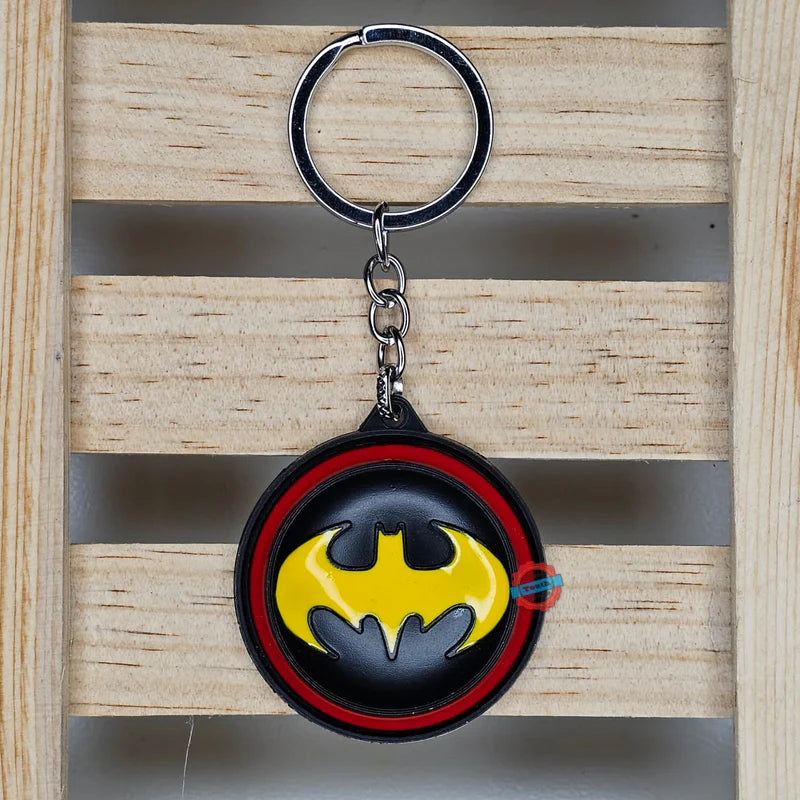 Superhero spinning metal keychain