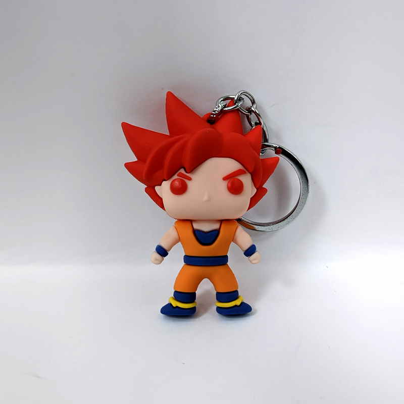 DBZ Goku Red Hair 3D Silicone Keychain