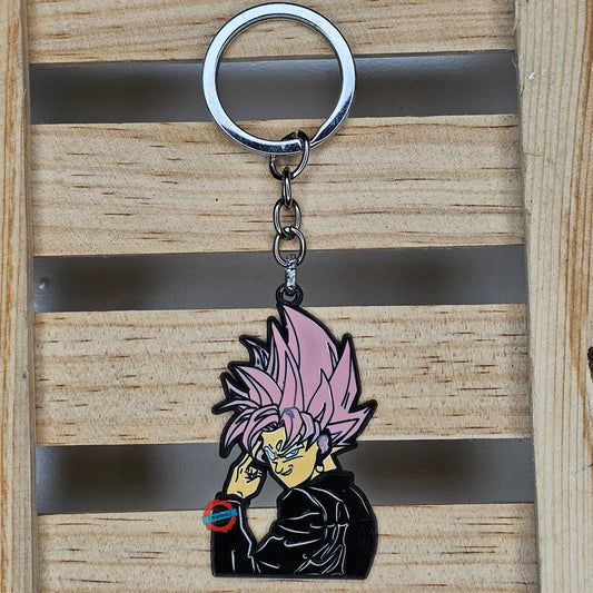 Rose Goku metal keychain