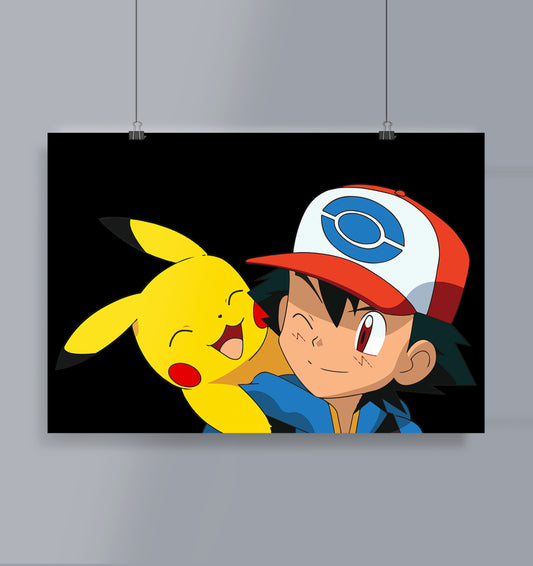 Pikachu and Ash Poster 1 Landscape Pokemon