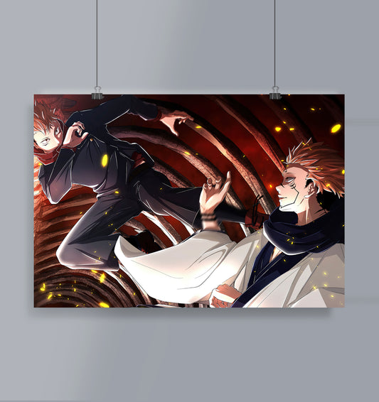 Itadori and Sukuna Poster Landscape  Jujutsu Kaisen