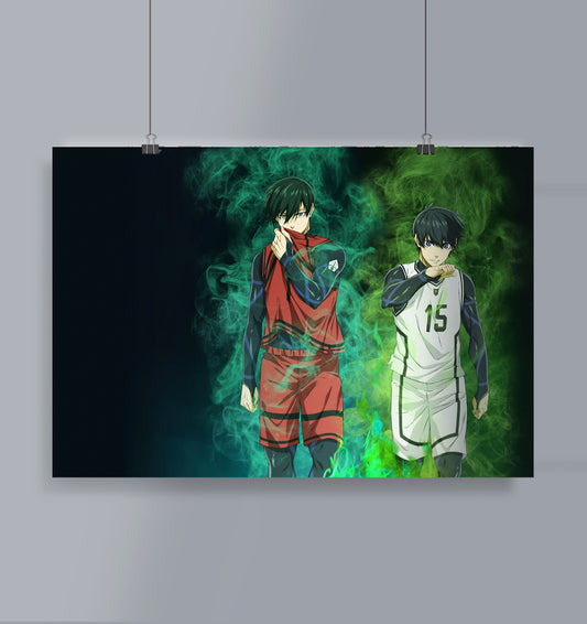 Rin X Isagi Poster Landscape Blue Lock