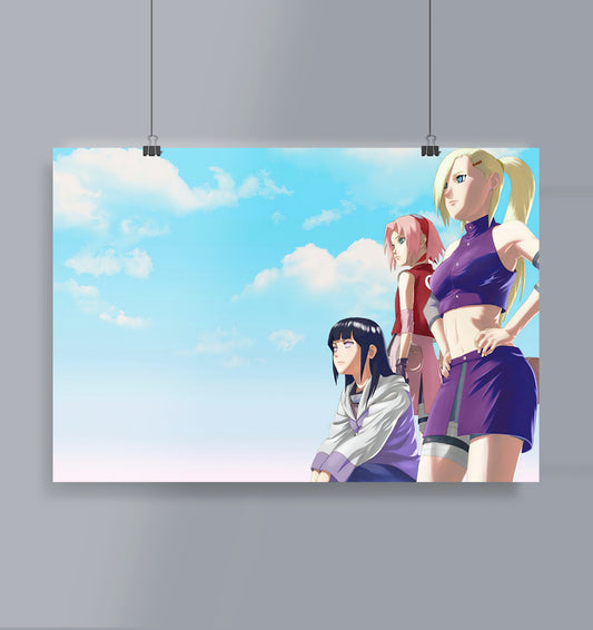 Hinata Ino Sakura Poster Landscape Nartuto