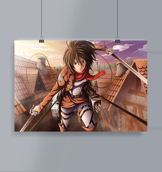 Mikasa Poster 3 Landscape Attack on Titan