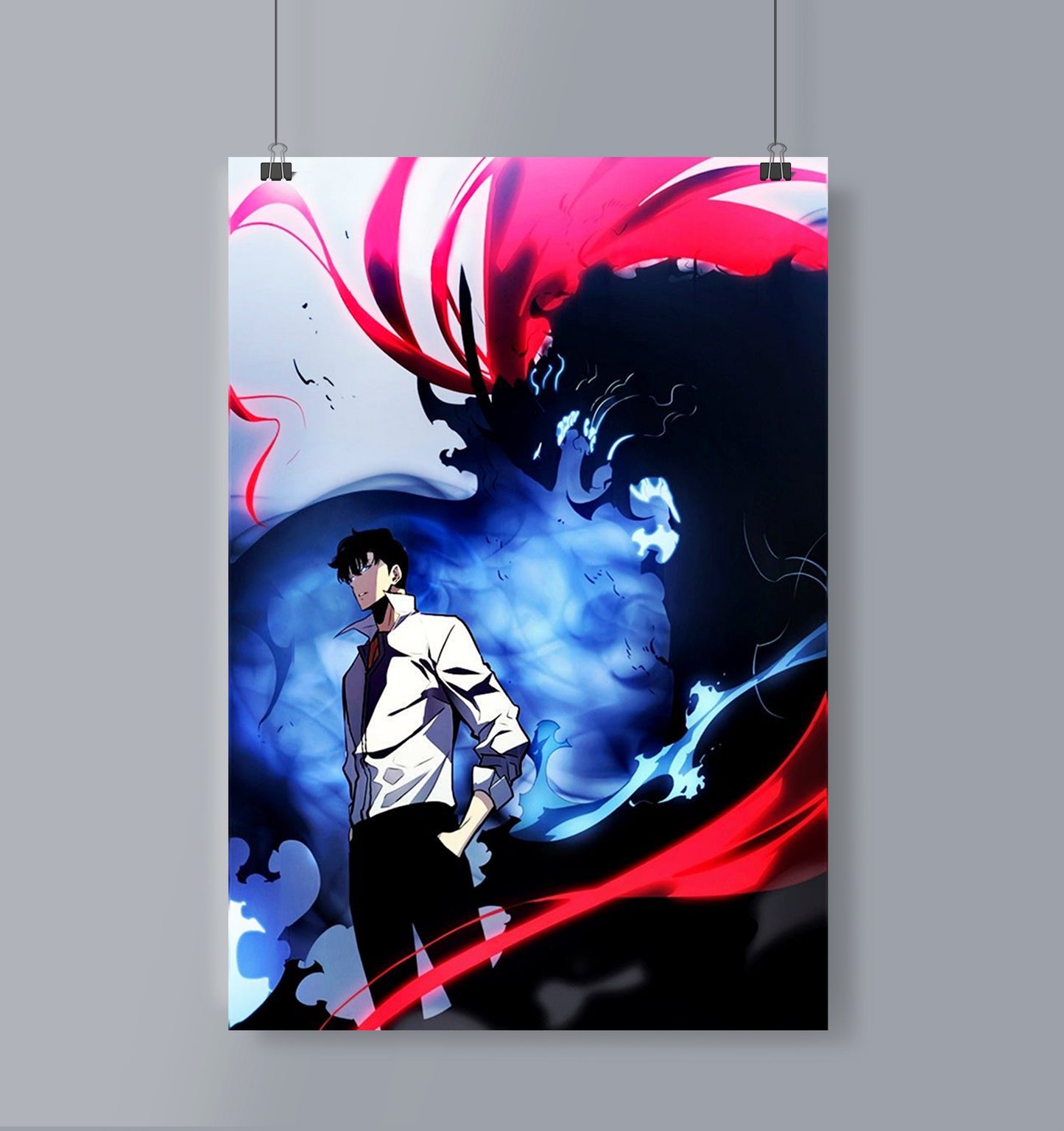 Sung Jin Woo and Igris Poster Portrait  Solo Leveling