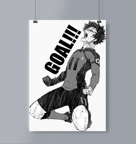 Yoichi Isagi Goal Poster Portrait Blue Lock