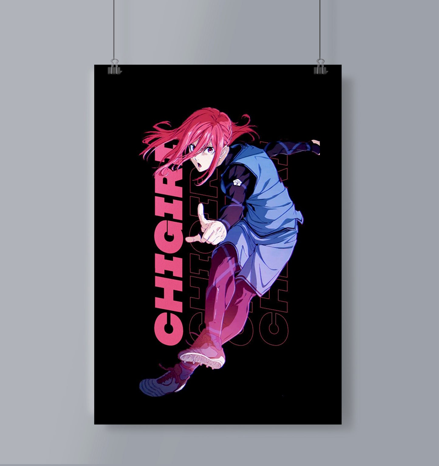 Hyoma Chigiri Poster Coloured Portrait Blue Lock