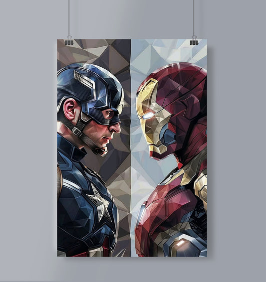 Captain America VS Ironman Poster Portrait