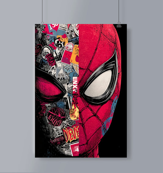 Spiderman Closeup Poster Portrait