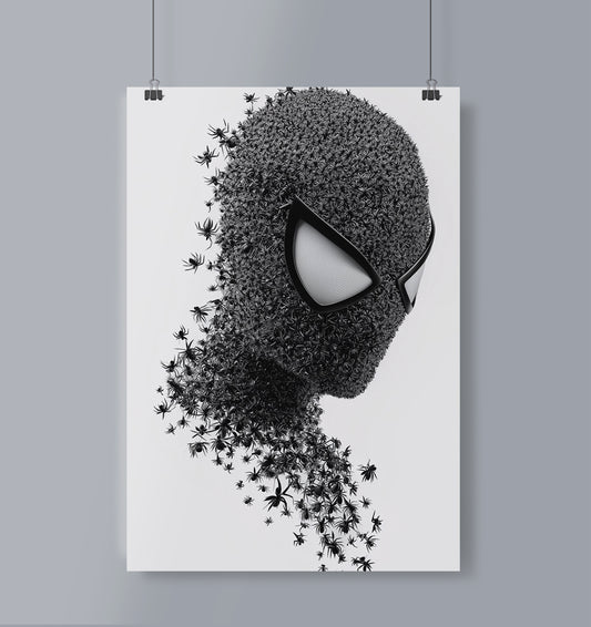 Spiderman Black and White Poster Portrait